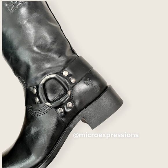 RARE Frye 150th ANNIVERSARY Harness 12R Black Leather Moto Cowboy Rodeo Boots - Picture 13 of 16